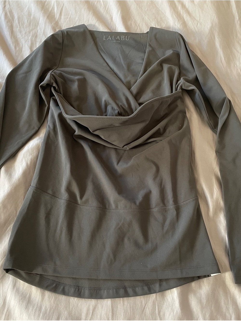 Lalabu Gray Long-Sleeve Wrap Baby Wearing Top